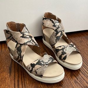 Snakeskin sneaker sandals size 11